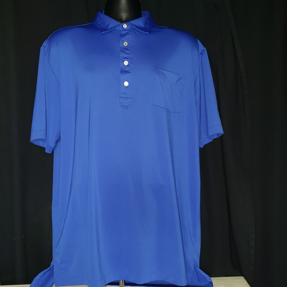 Peter Millar Tour Style 'Summer Comfort' Golf Shirt in Blue - Men's size Large